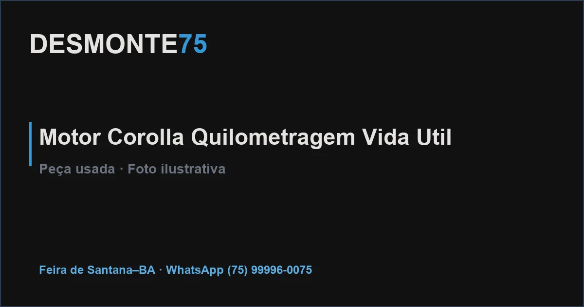 Motor Toyota Corolla 2ZR-FE — vida útil e quilometragem — Desmonte75